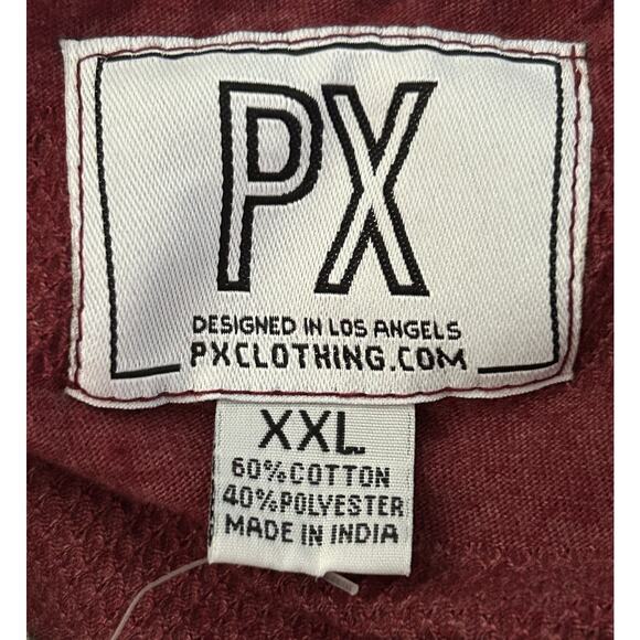 NWT PX Clothing Knit Long Sleeve Henley Burgundy 2XL - Picture 6 of 7